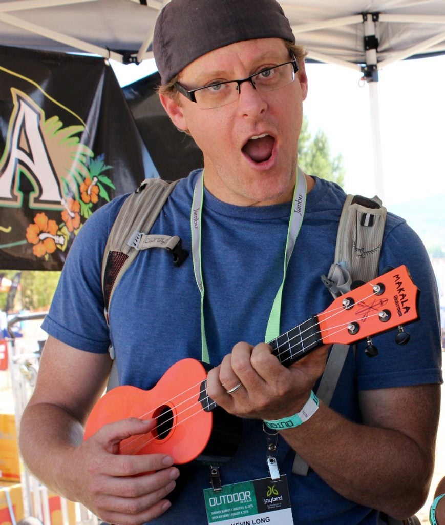 Kevin practicing campfire music