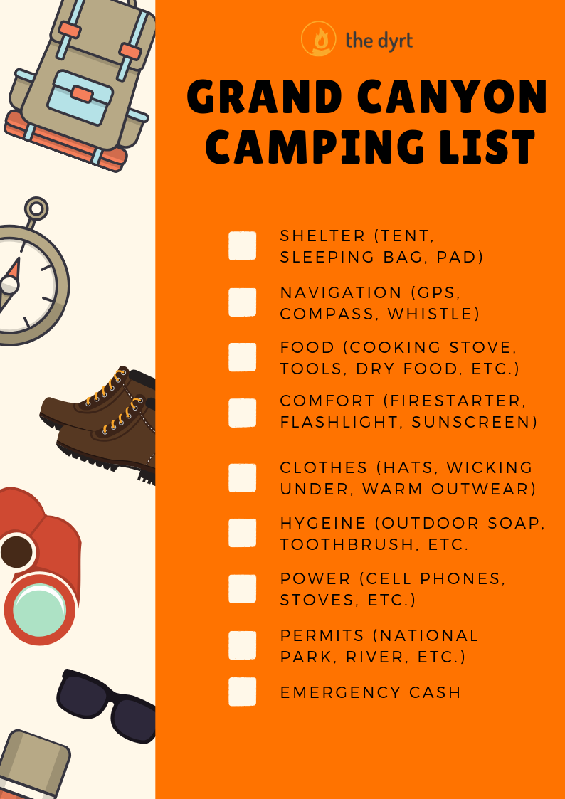 Grand Canyon Camping Checklist