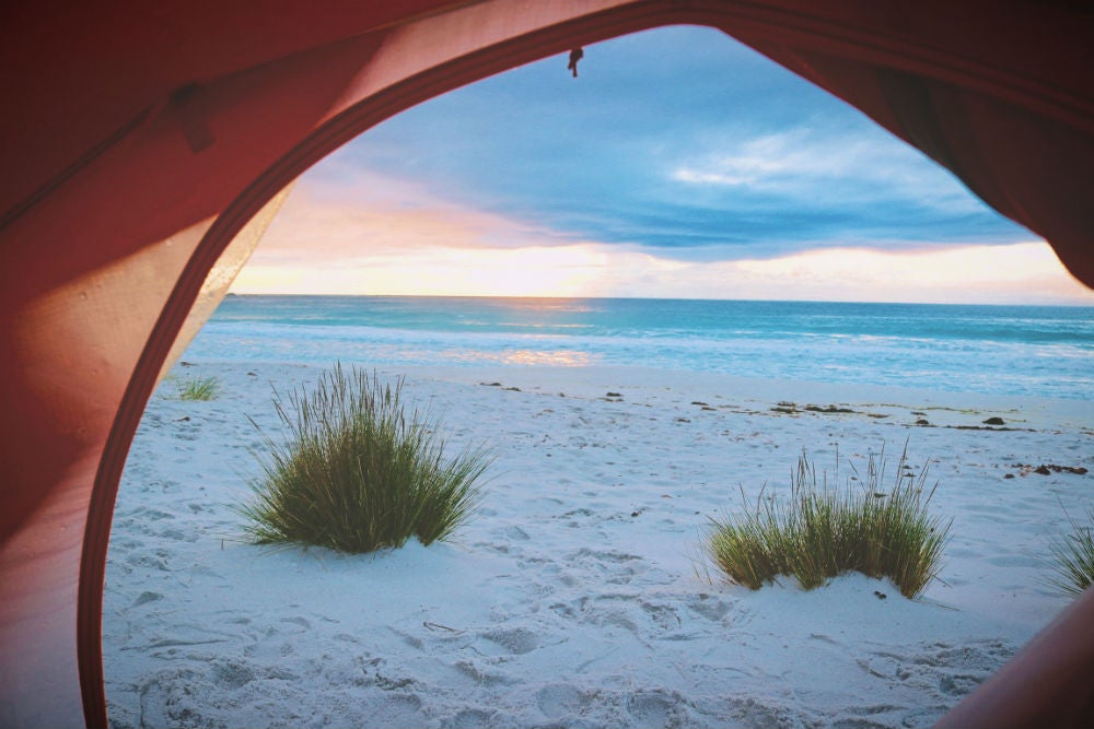 best beach camping