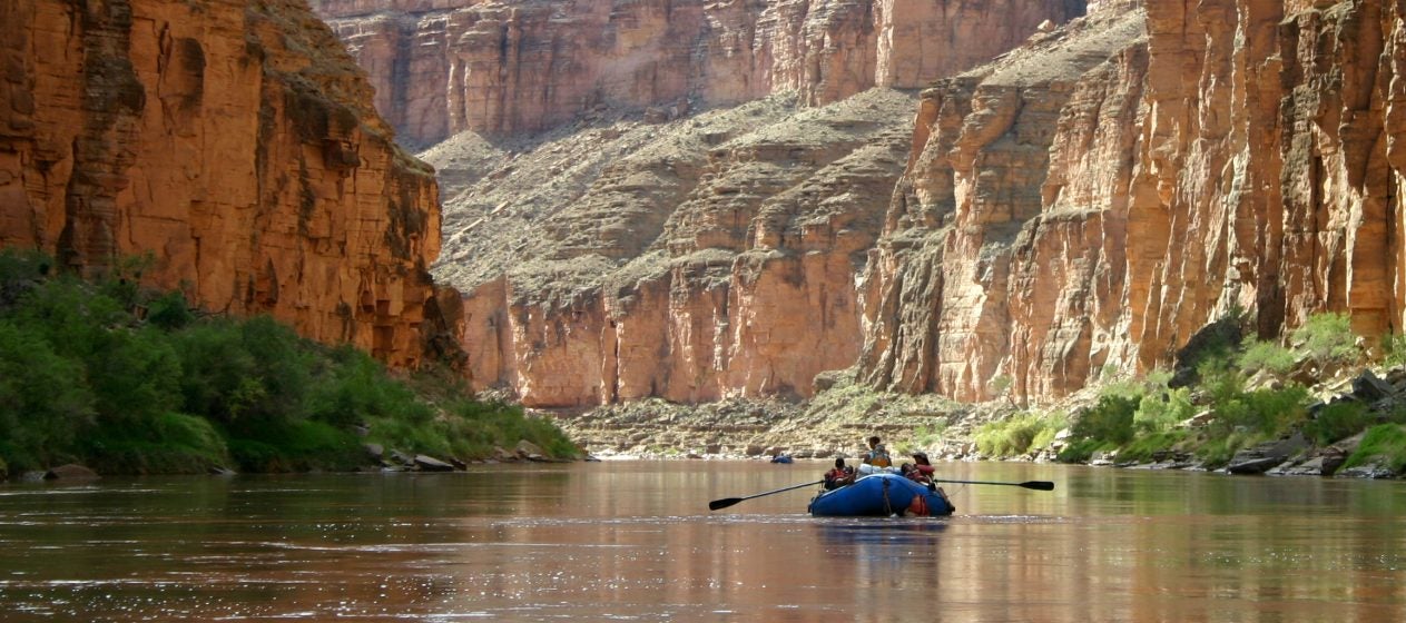 Grand Canyon rafter on camping trip