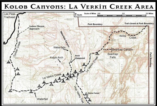 kolob canyons map