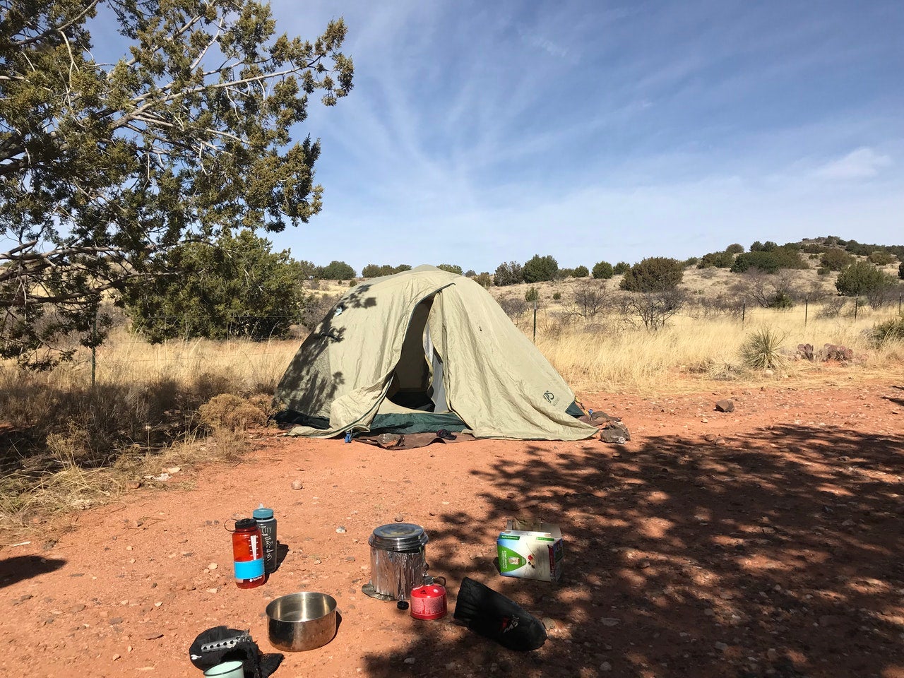 sedona camping in tent