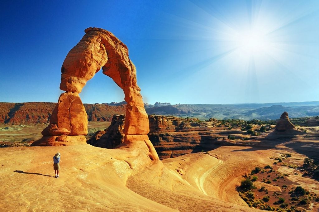 photo of geographic arch taken during Arches National Park camping trip