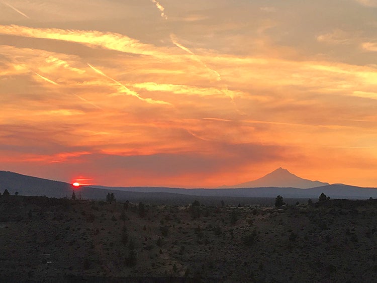 cove palisades state park smoky sunset oregon