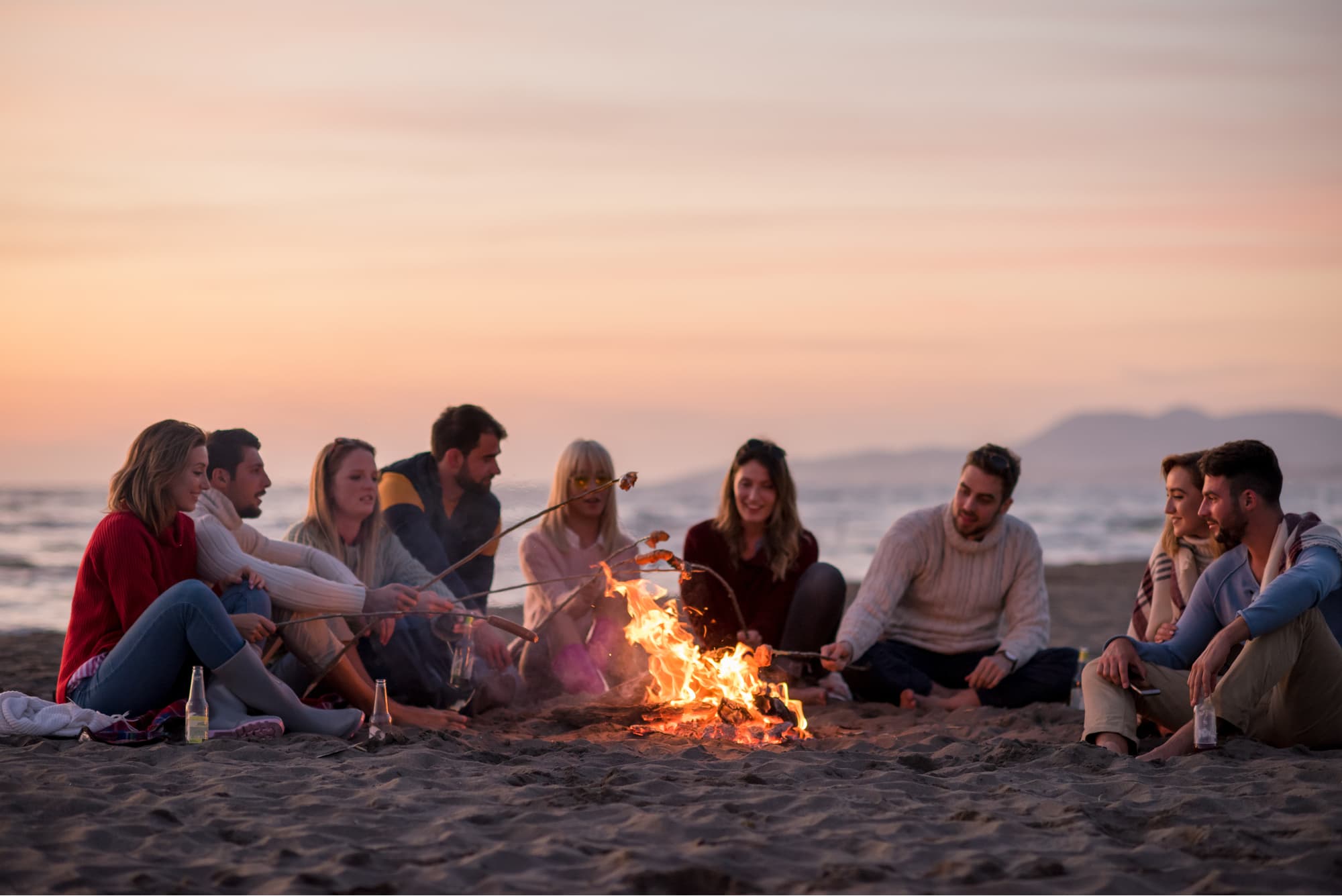 beach bonfire