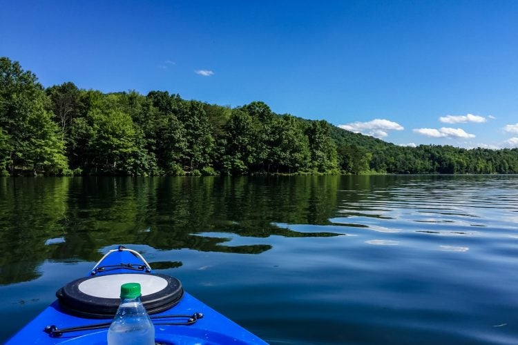 Camp on the Shore of Lake Habeeb at Rocky Gap State Park, MD