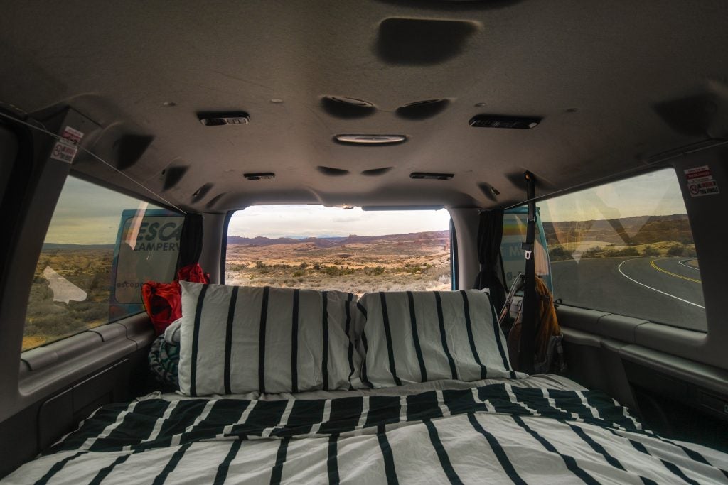 arches national park van camping