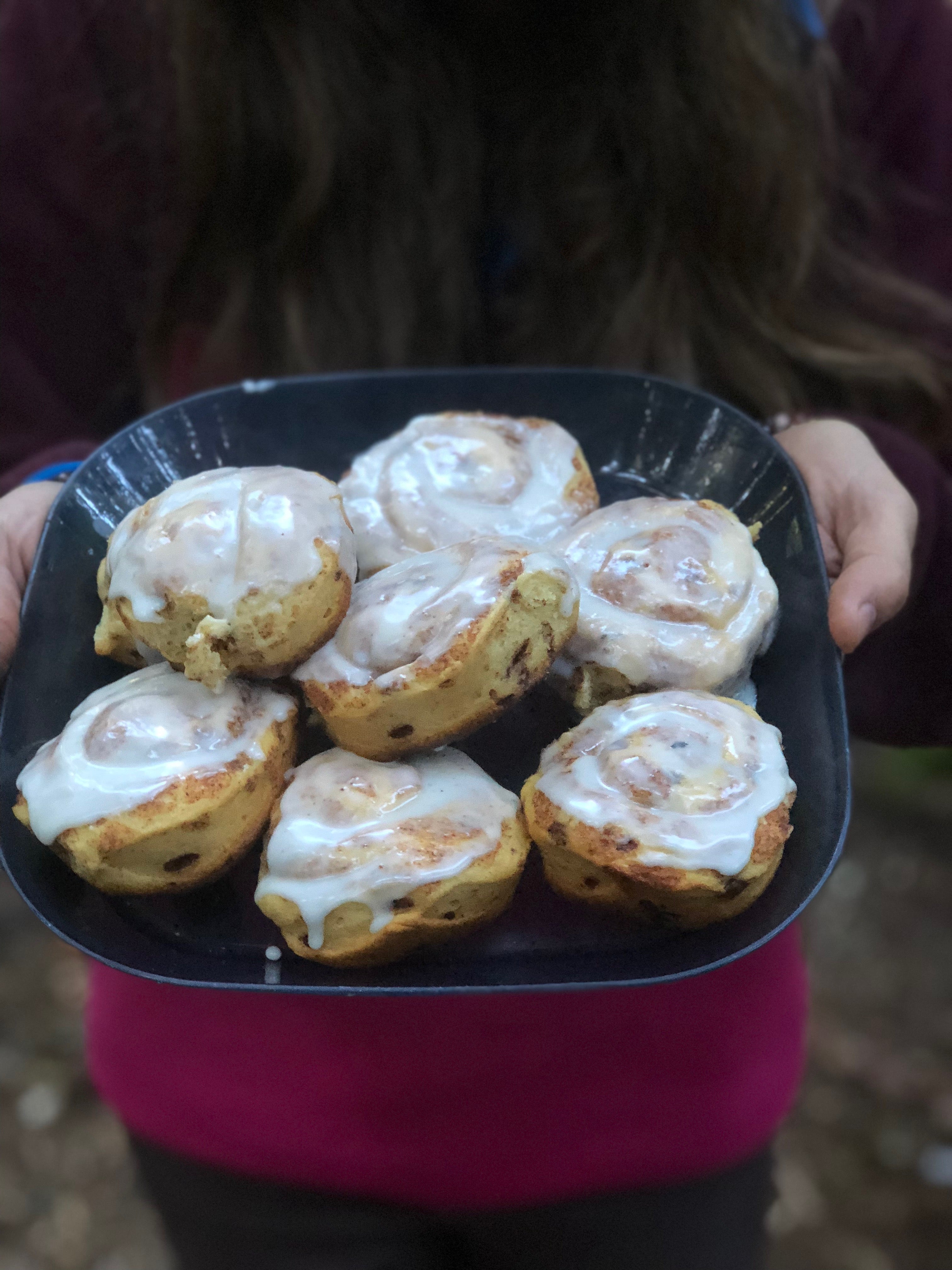 Dutch Oven Cinnamon Roll