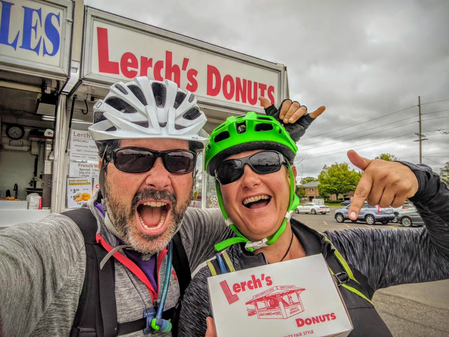 bikepacking fuel at lerch's donuts