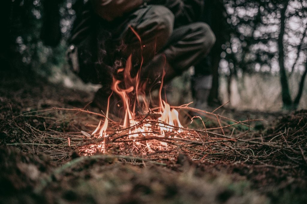 Survival skills to build a fire