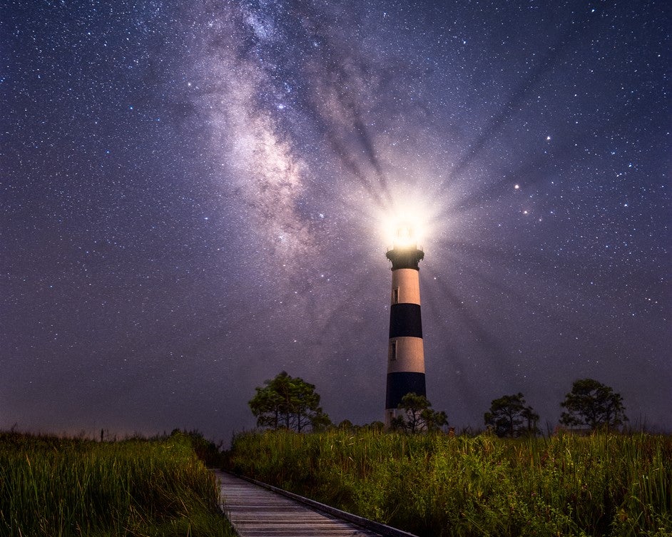 Perseid Meteor Shower at Cape Hatteras lighthouse