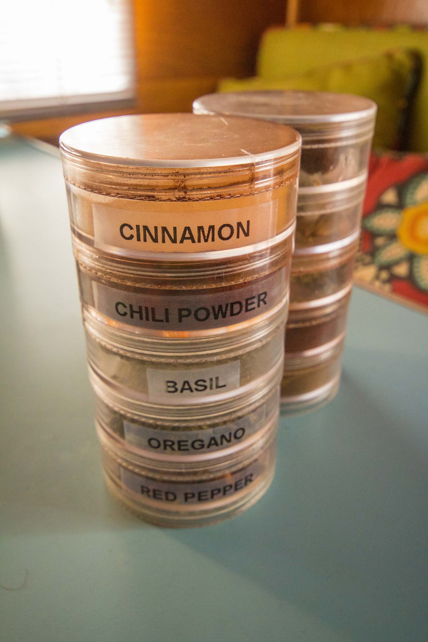 camping kitchen hacks for organized spice storage