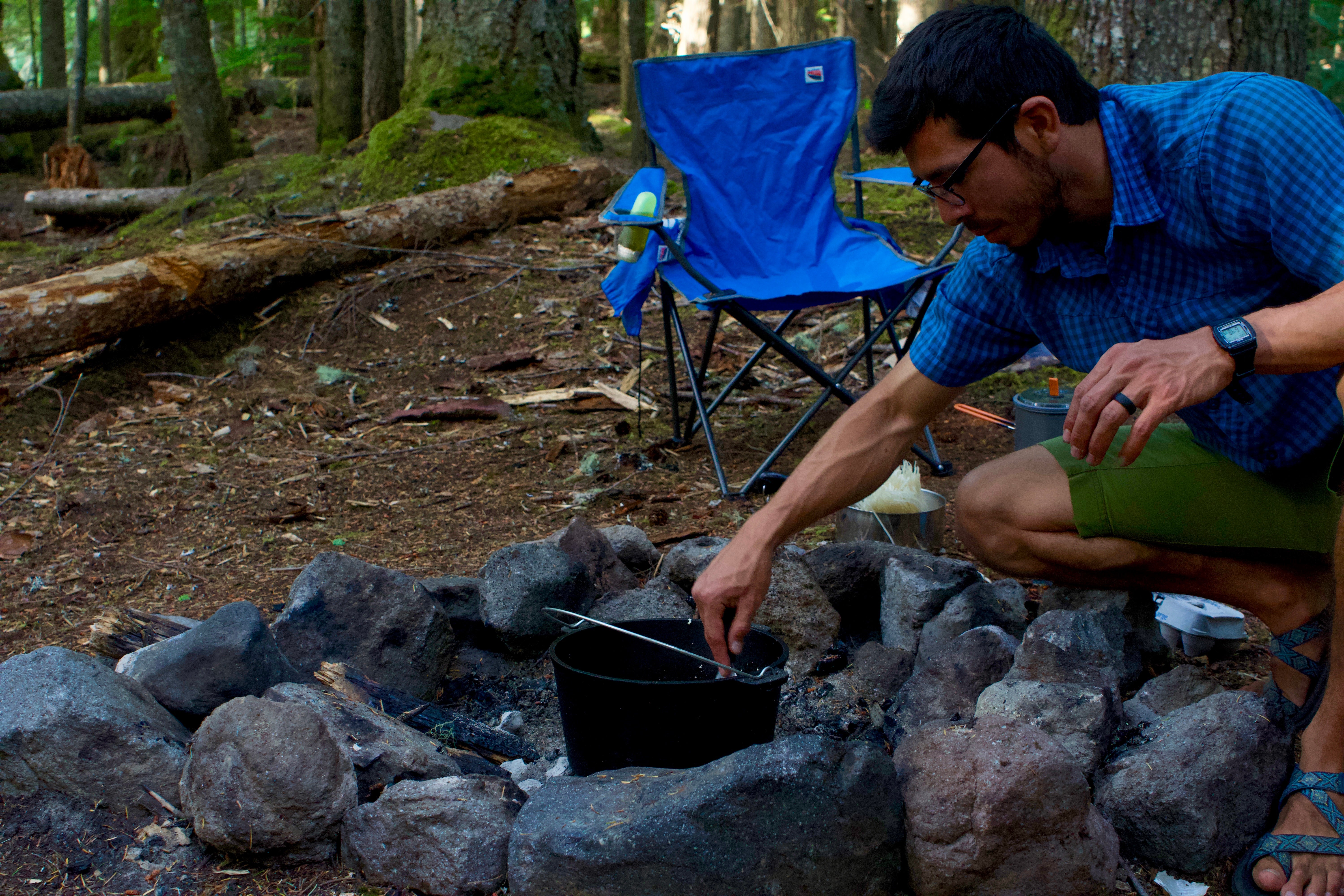 warming the fire for pad thai