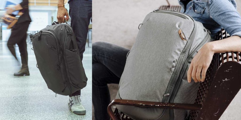 peak design's best travel backpack handheld