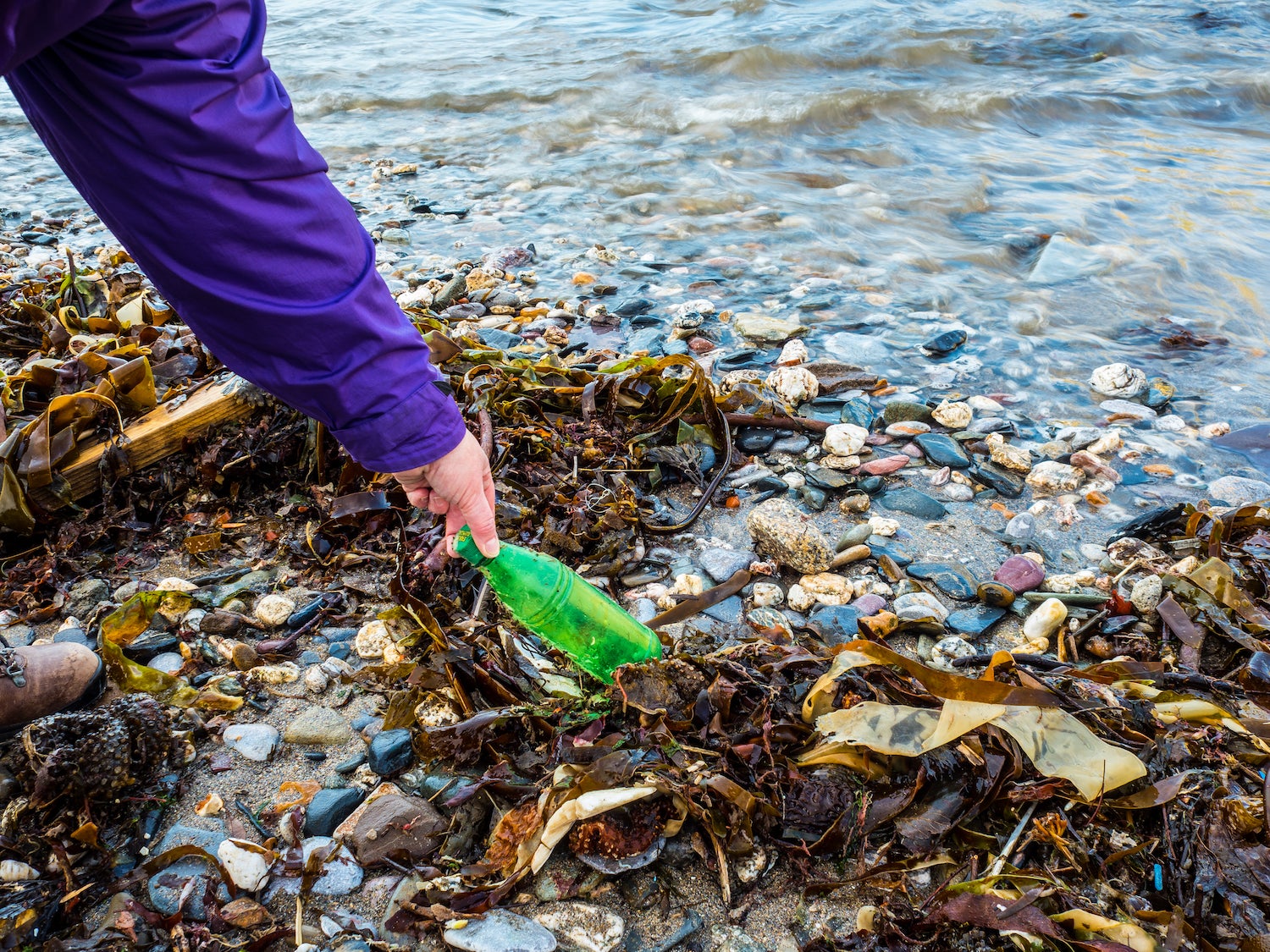 removing waste from water on leave no trace trip