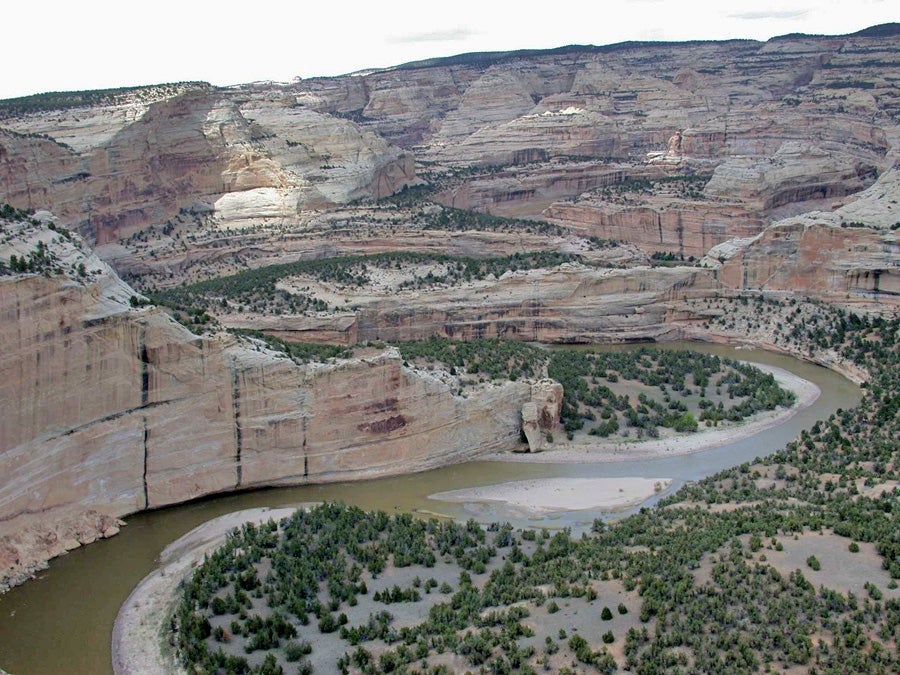 yampa river winding through its carved valley