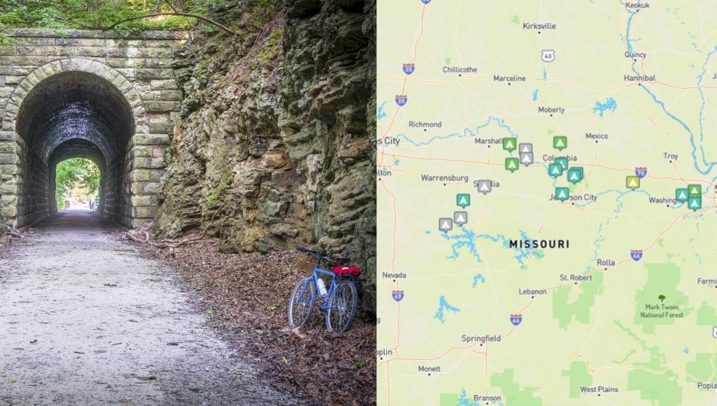 katy trail camping map