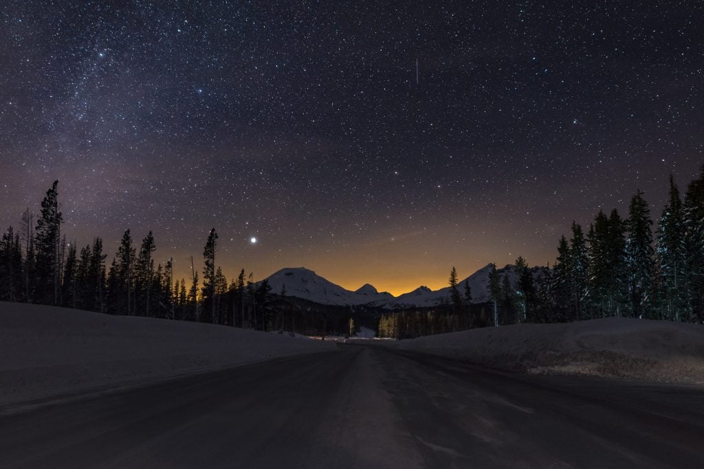 illuminated stars over green lakes found on a dark sky map