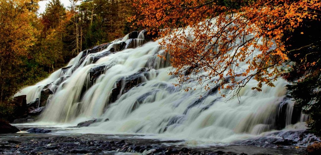 bond falls with a heavy flow in the fall