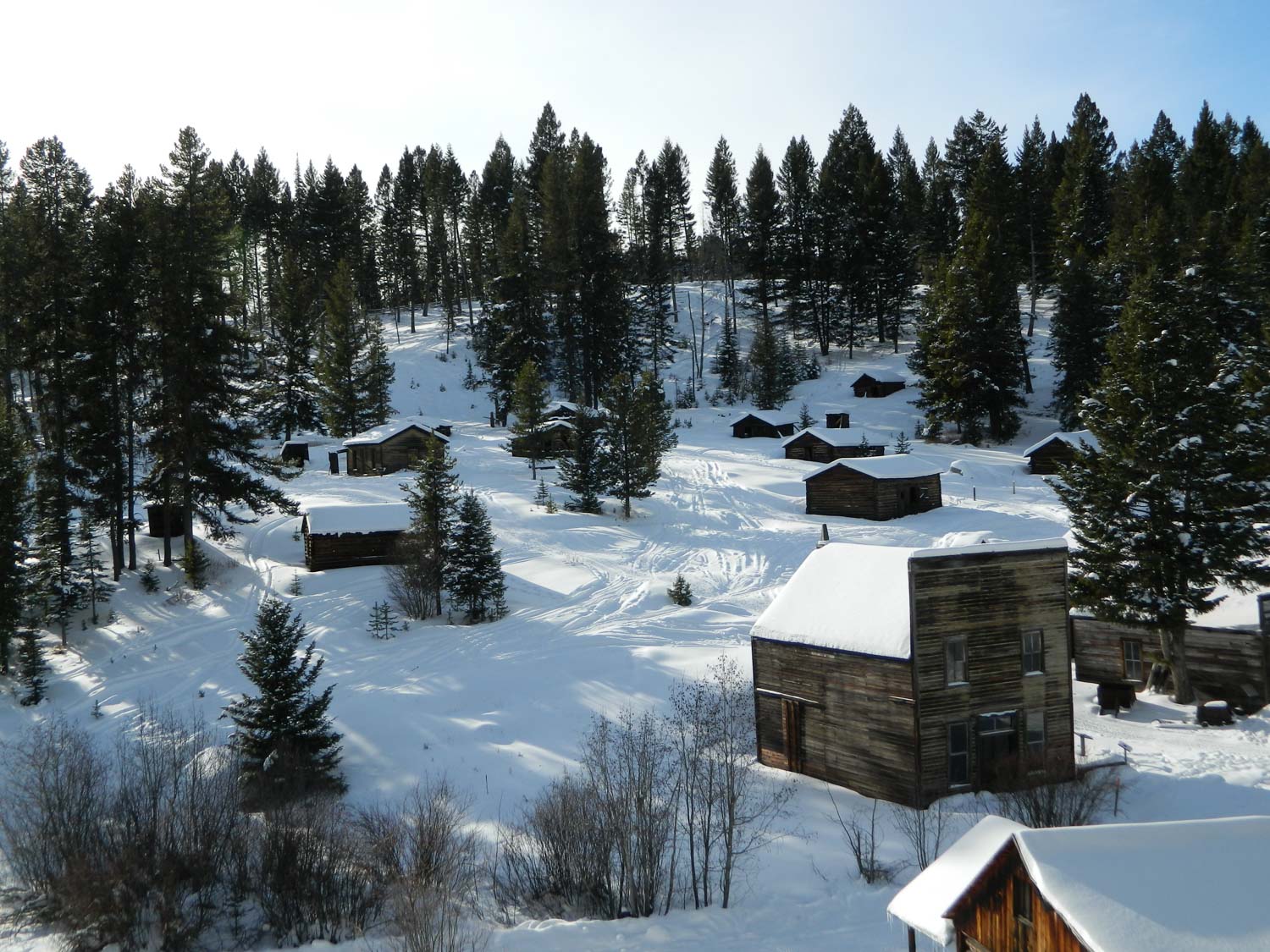 Garnet Ghost Town in winter, Montana