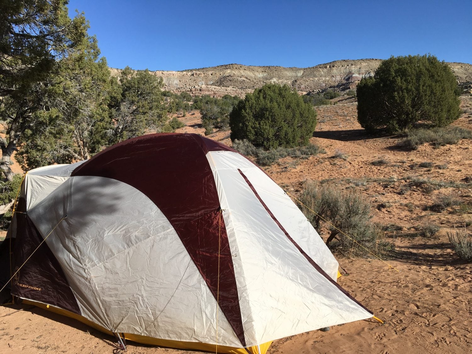 colorado desert campsite with tent