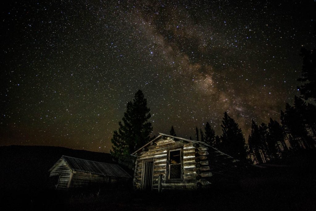 Milky Way over Garnet Ghost Town, Montana