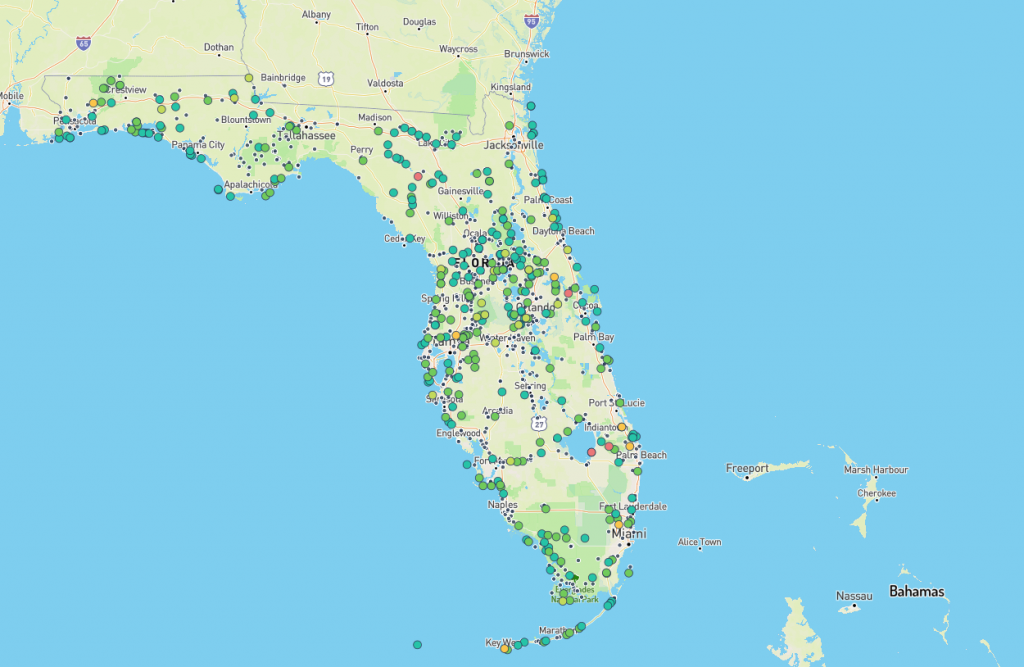 all of the campgrounds in florida, mapped