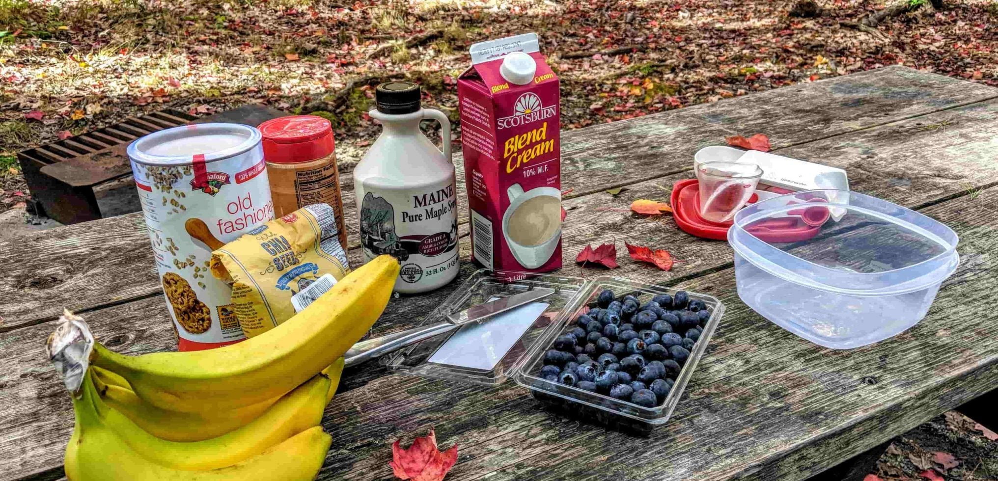 fresh ingredients for easy breakfast recipes at the campground