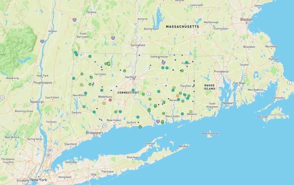 campgrounds in connecticut, mapped