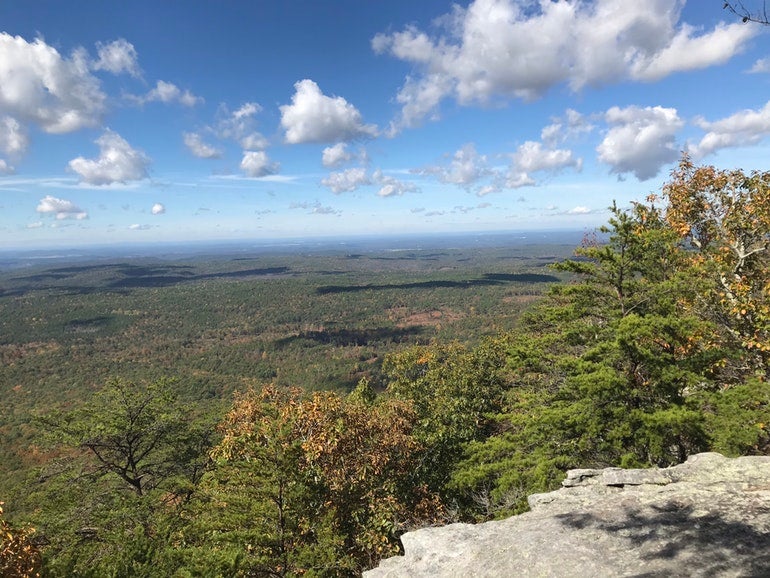 panormic view of cheaha state park from pinhoti trail