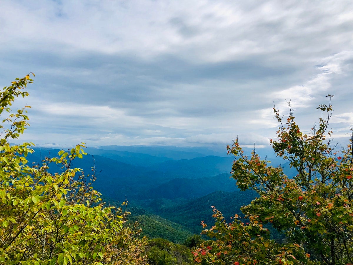 hazy blue views in the Great Smoky Mountains National Park