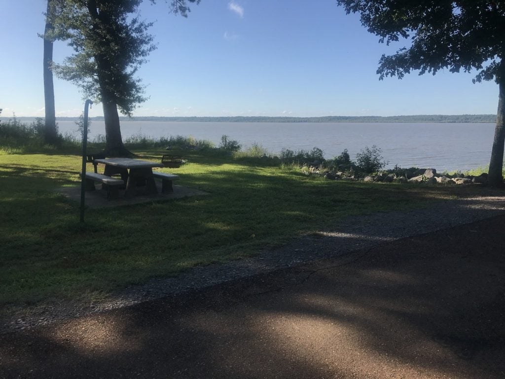 arkabutla lake view from a campsite