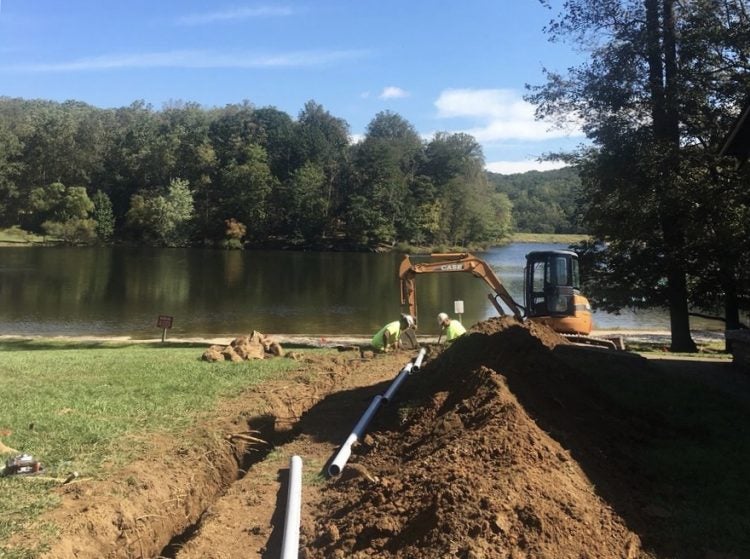 ground construction at Cunningham Falls State Park in October, 2018