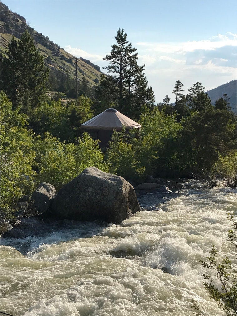 yurt camping along the popo agie river
