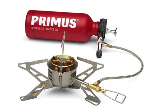 primus stove demonstration on a white background