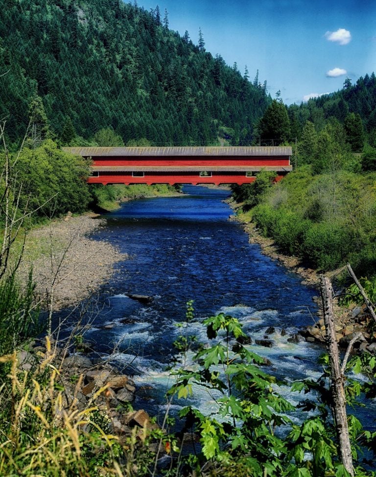 Covered Bridge In Oregon 768x972 