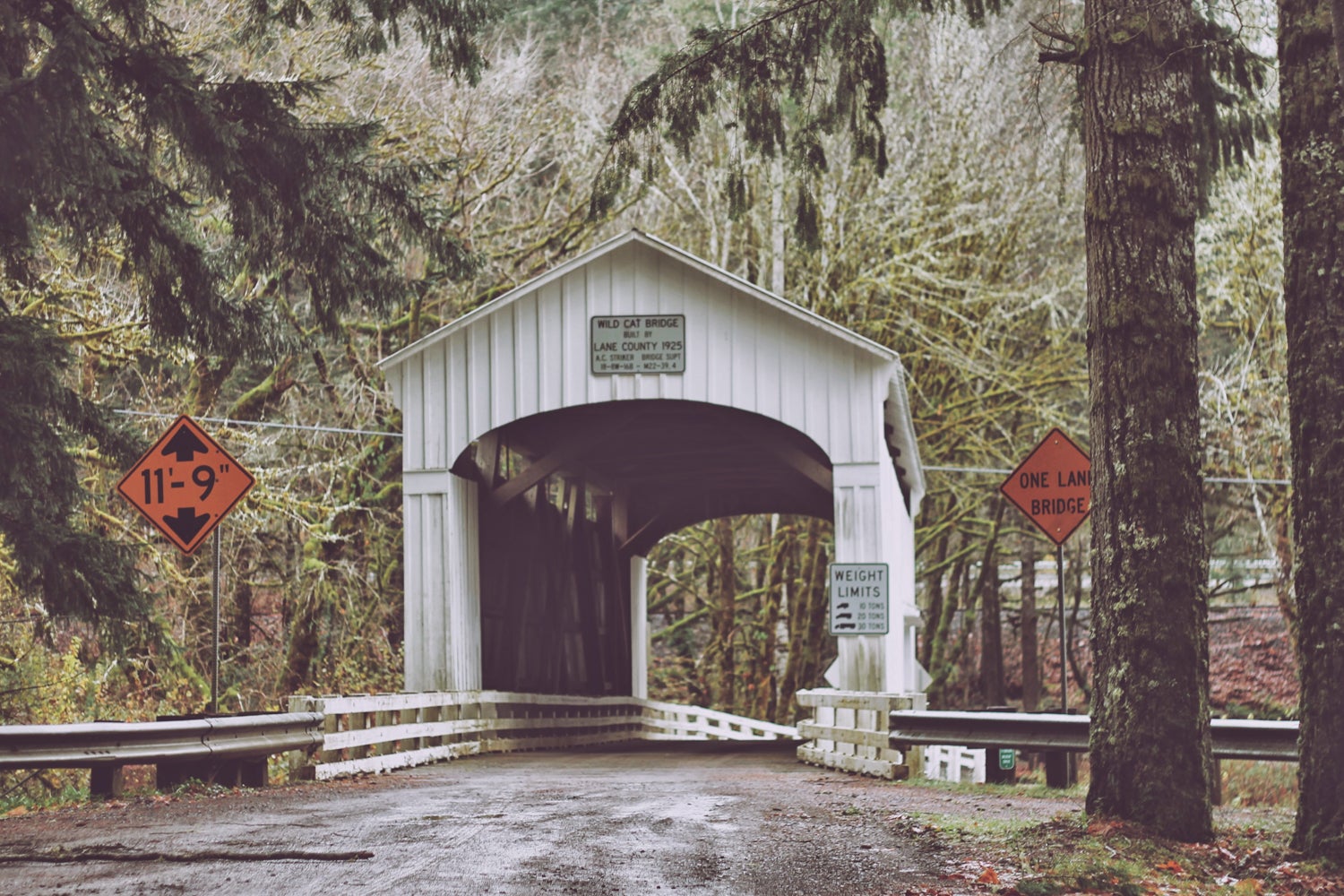 One of the covered bridges in Oregon's Lane County