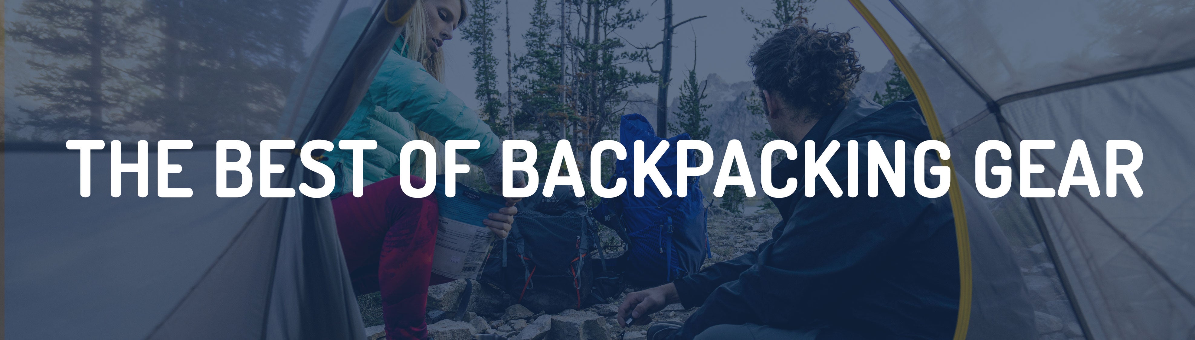 gifts for backpackers banner, text: best of backpacking gear