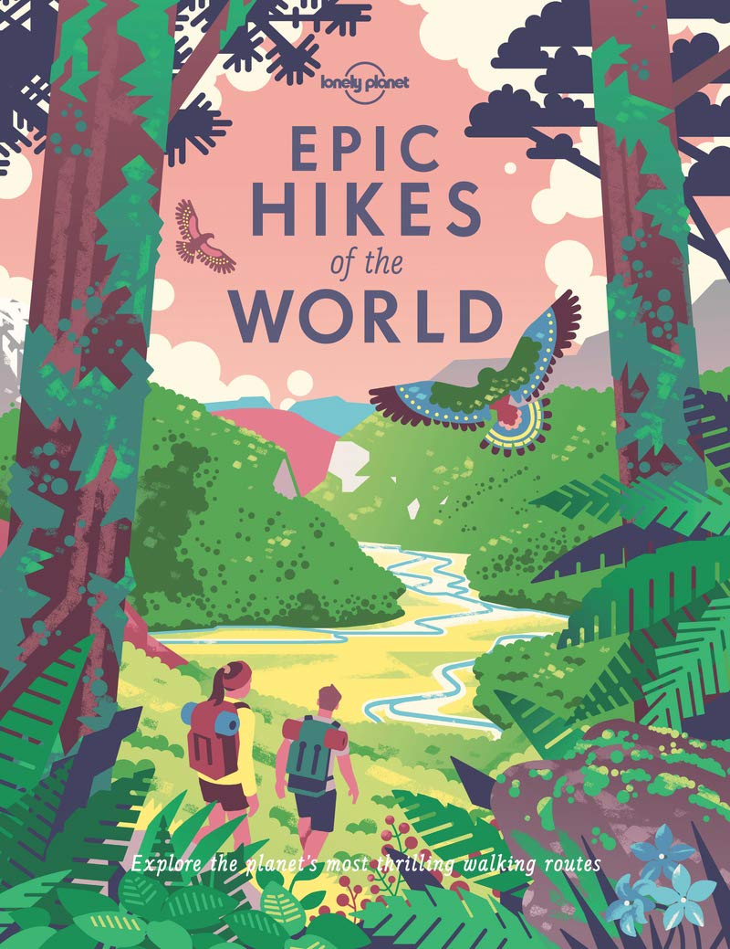 illustrated hikers walk on the cover of a book