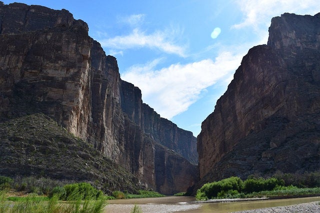 The Rio Grand in between canyon walls in Big Bend National Park 
