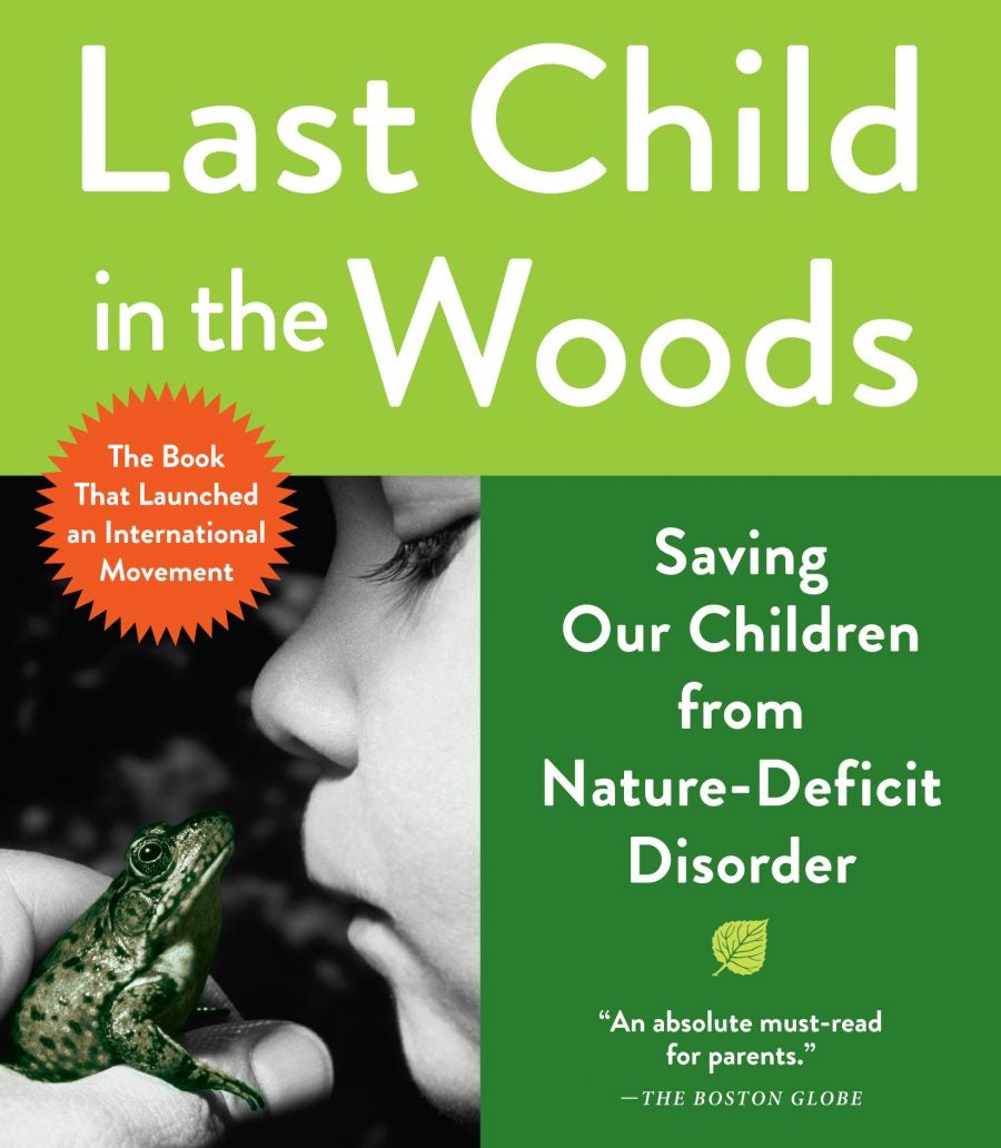 cover of last child in the woods book featuring image of child kissing frog