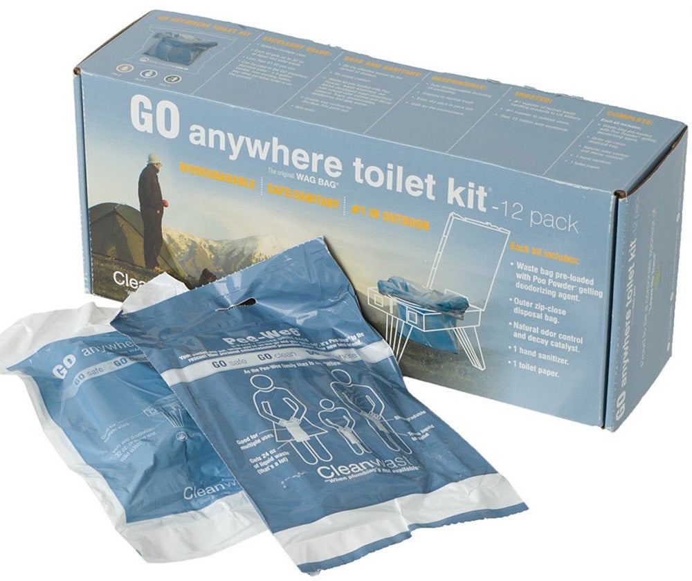 Photo of a wag bag Go Anywhere toilet kit 