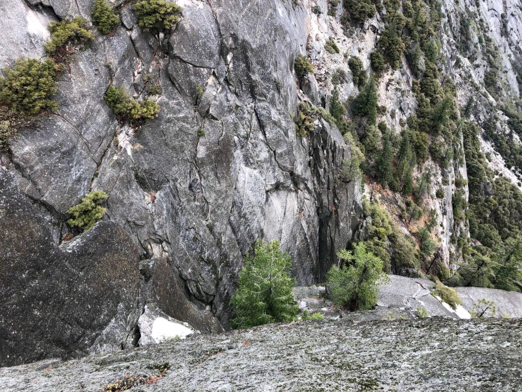 a narrow rock gully in yosemite national park