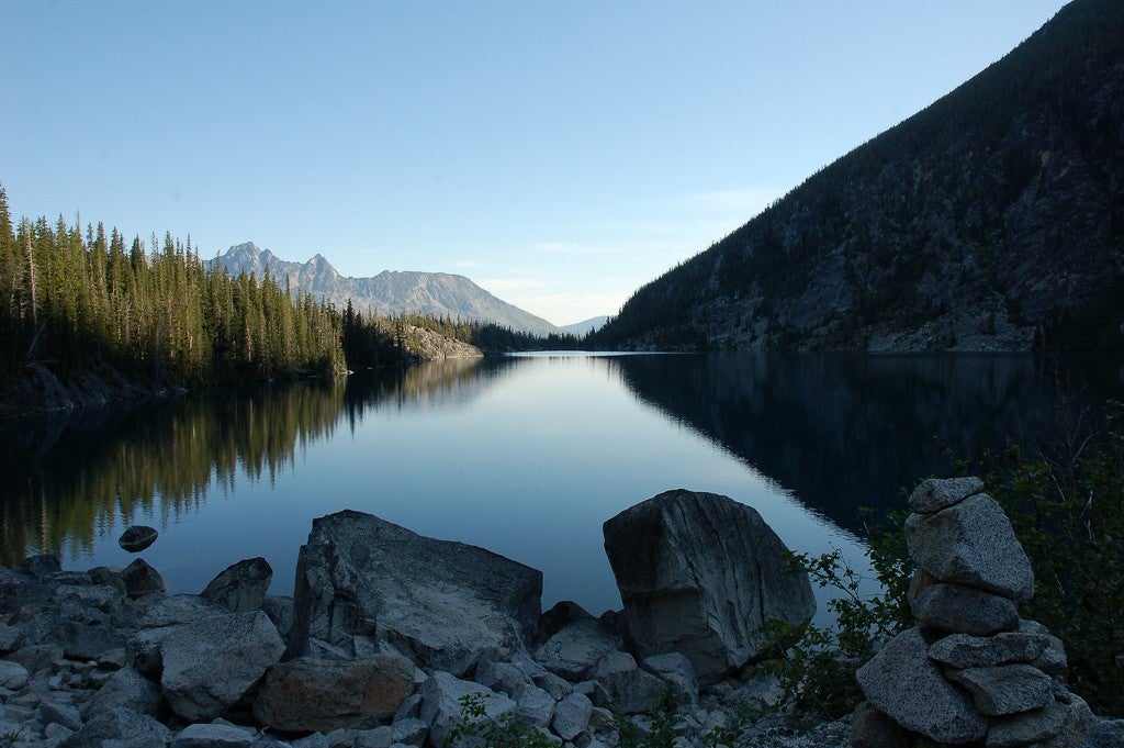 Camping on a lake in The Enchantments