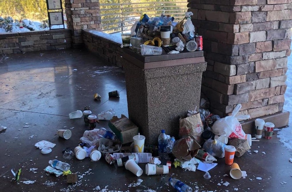 trash overflows at national park facility during the government shutdown