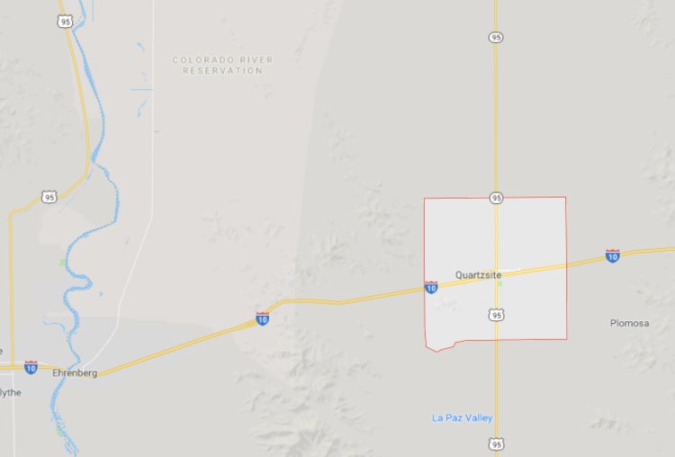 a Google Maps image of Quartzsite, AZ