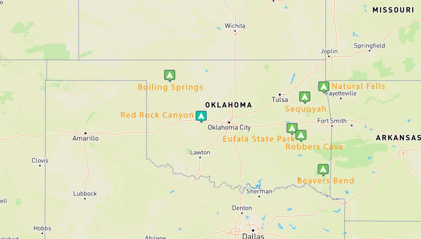 Map Of Oklahoma State Parks 7 Best Oklahoma State Parks with Nearby Camping