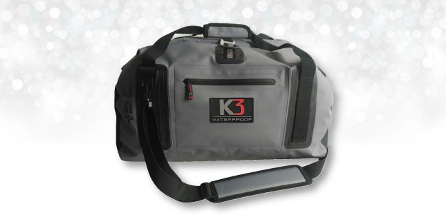 k3's gray waterproof duffel bag