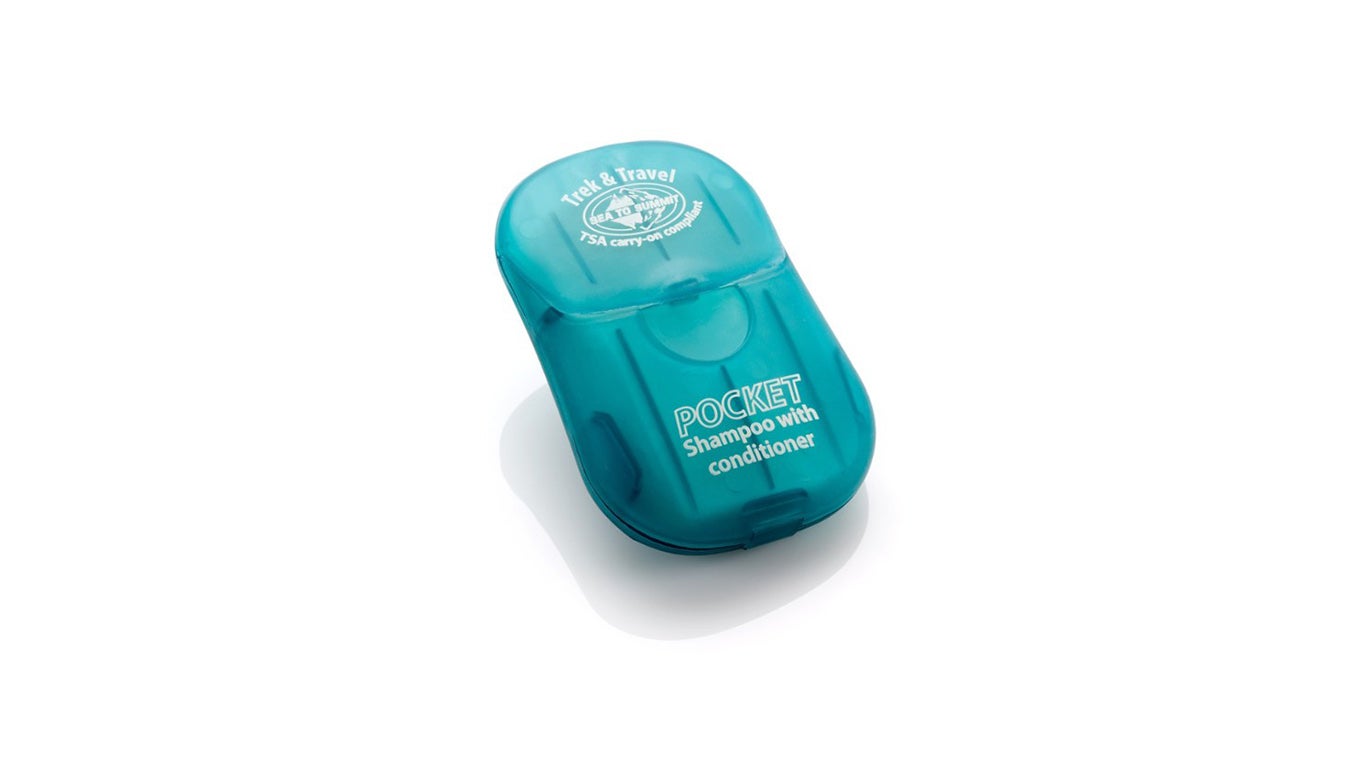 Pocket pack of sea to summit shampoo and conditioner