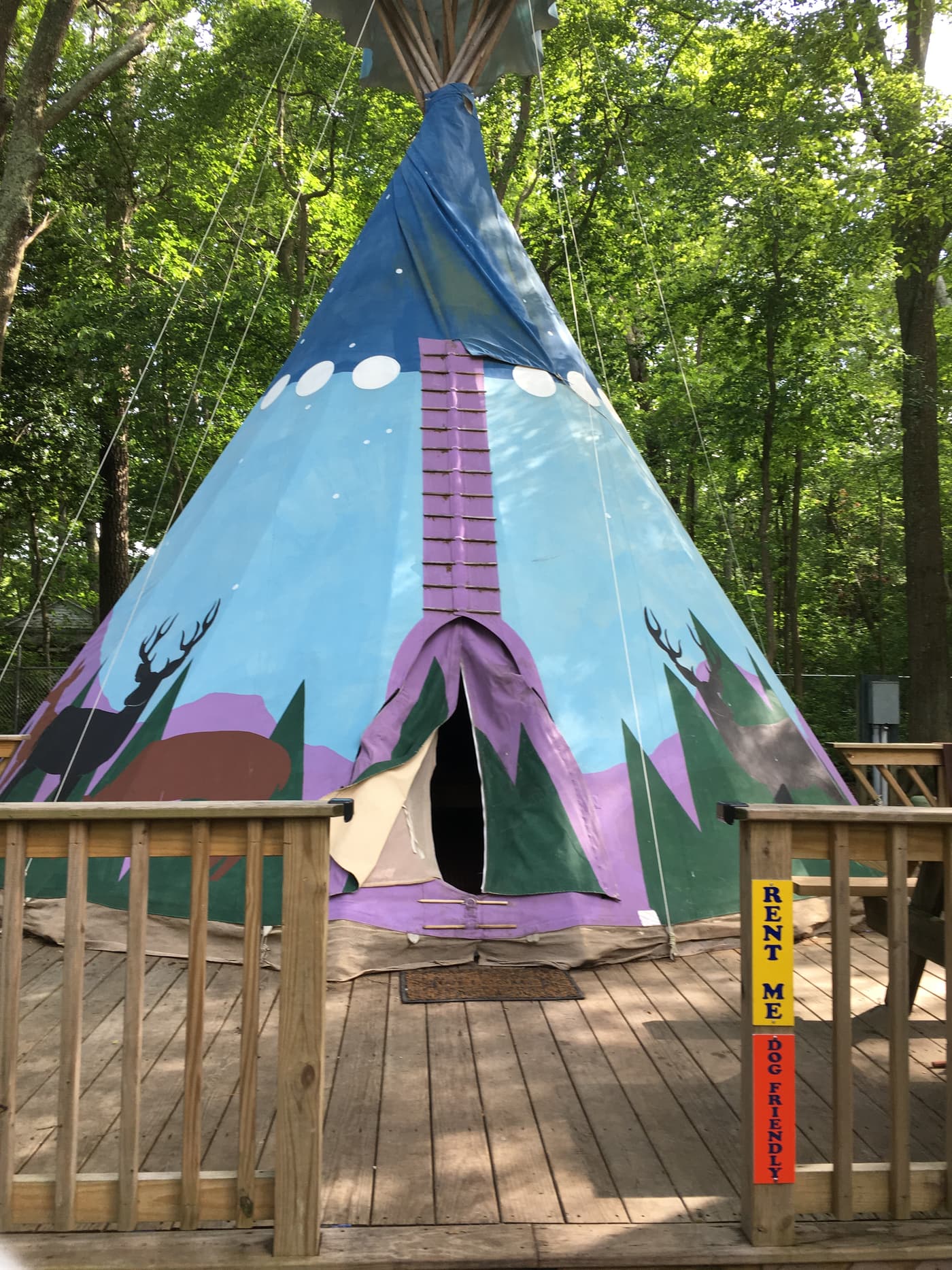Painted teepee on a deck at Cape May.
